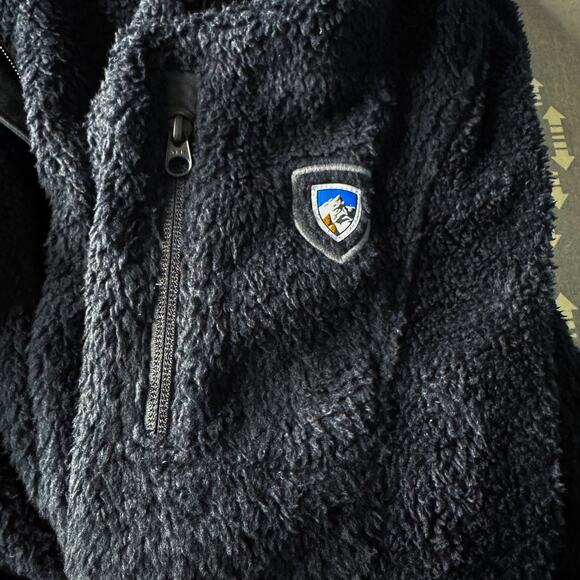 Womens Kuhl Size M Black Fleece 1/4 Zip Hooded Pullover Jacket Mountains Outdoor - Picture 8 of 10